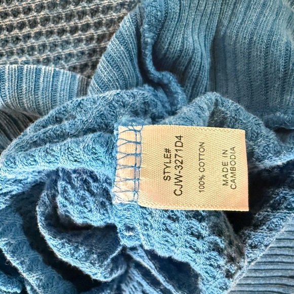 Acid Wash Cotton Waffle Hooded Zip-Up Jacket - Picture 8 of 10